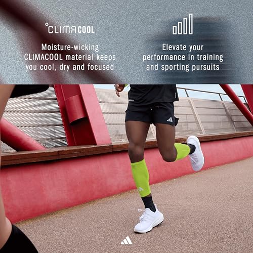 adidas Compression Calf Sleeve - color: Lucid Lemon, size: Small-Medium