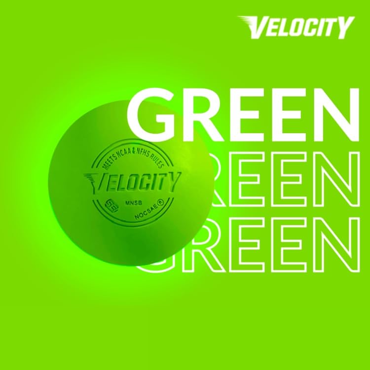 Velocity Lacrosse Balls - 1, 2, 3, 6, 12, 18, 24, 36, 60 and 120 Packs - for Practice, Official NFHS and College Approved Size - color: Lime Green, size: 2 Balls, style: Practice Ball