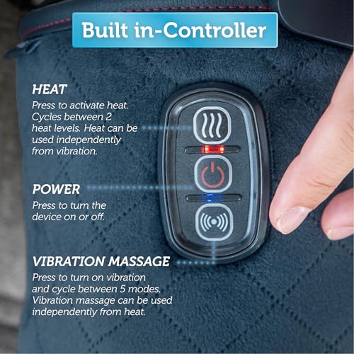 COMFIER Heated Knee Massager Heating Pad for Knee,Heat Knees Warmers Wrap with Massage and Vibration-Greige - color: Greige