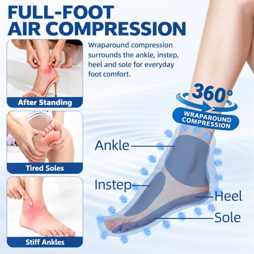 Cordless Air Compression Foot and Ankle Massager with Heat, 1 Pack - color: Black-1pc