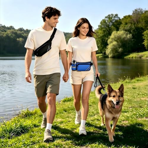 Fanny Pack with Water Bottle Holder, Hydration Running Belt for Men, Waterproof Waist Bag for Women Girls Kids Fit Hiking Walking Runners Exercise Outdoor Cell Phone iPhone Carry Pouch Blue - color: 3-Blue