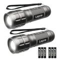 Lepro LED White Light Flashlight, High Lumens Waterproof Adjustable Focus - color: Gray