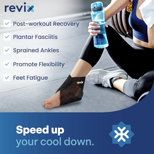 REVIX Foot Ice Pack Wrap for Plantar Fasciitis & Foot Pain Relief, Black - style: Black-1 Pack