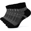 IRAMY Ankle Compression Socks for Women Men Cushioned Athletic Running Socks Plantar Fasciitis Relief 2/3/4/5/6 Pairs - color: Black(3 Packs), size: Small