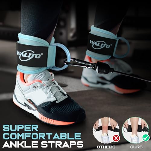 Ankle Straps for Cable Machines, Leg Straps for Glute Kick Back Accessories - color: Macaron Blue