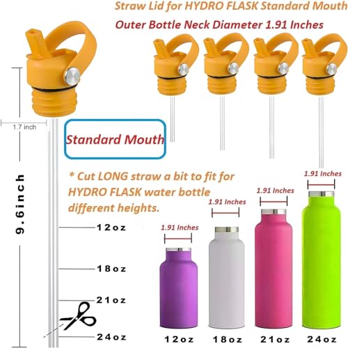 Starfish Straw Lid for Hydro Flask Standard Mouth 18 21 24 oz, Replacement Sport Cap with Handle, BPA-Free Straw Lid with 2 Straws + Brush, for Home Beach Park Picnic Leisure - color: Starfish