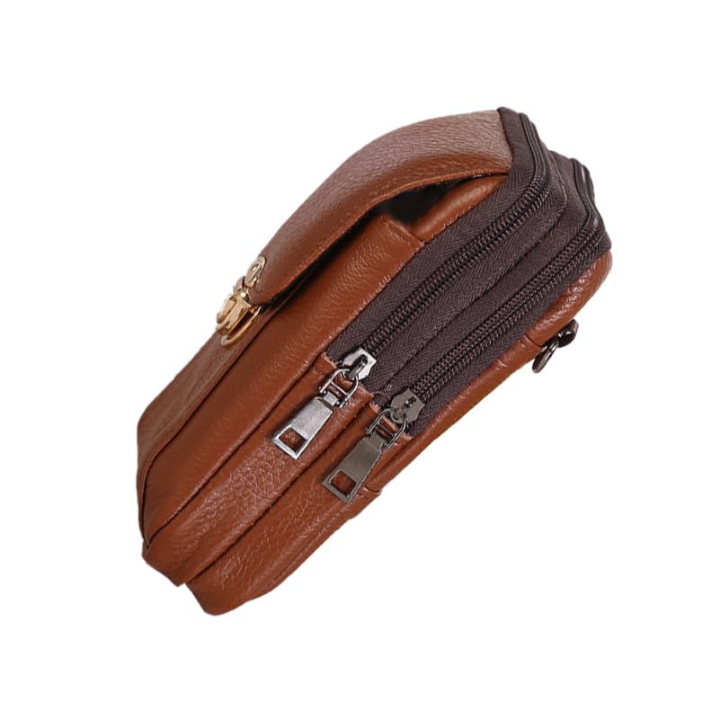 BESTYASH Waist Bag for Men, Waterproof Cowhide Phone Fanny Pack