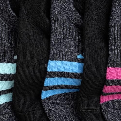adidas Women's Superlite Super No Show Socks 6 Pairs - color: Black/Lucid Aquamarine/Flash Aqua Blue/3