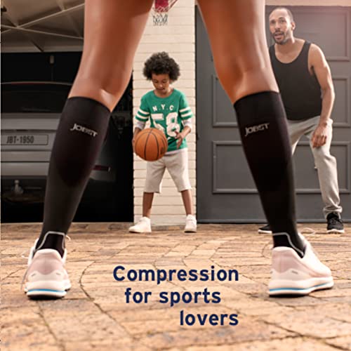 JOBST 7528911 Sport Knee High 15-20 mmHg Compression Socks, Black/Grey, Medium - color: Black/Grey, size: Medium
