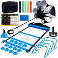 Eazy2hD Speed Agility Training Set- Agility Ladder,12 Cones, 4 Adjustable Hurdles,Parachute, Exercise Workout Equipment Boost Fitness & Increase Quick Footwork