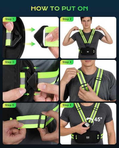 Viccux 500LM & 360° Visibility Running Lights for Runners with Waist Pack