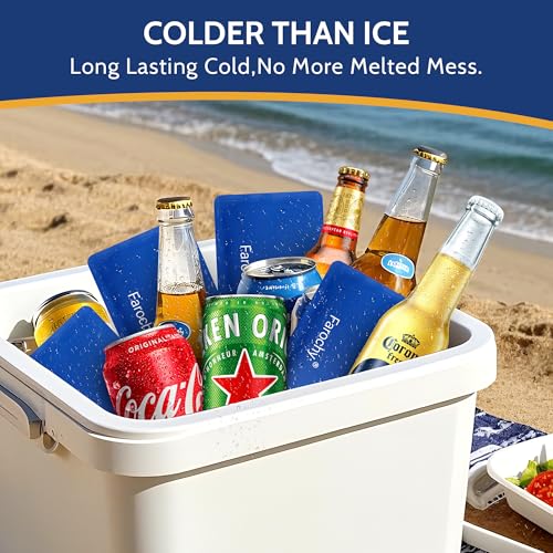 Reusable Ice Packs for Lunch Boxes, 4Pcs Soft Ice Packs for Cooler Gel Pack - color: Blue