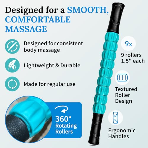 Bruizex Lipo Roller Lymphatic Drainage Massager, Massage Tool for Stomach - color: Blue