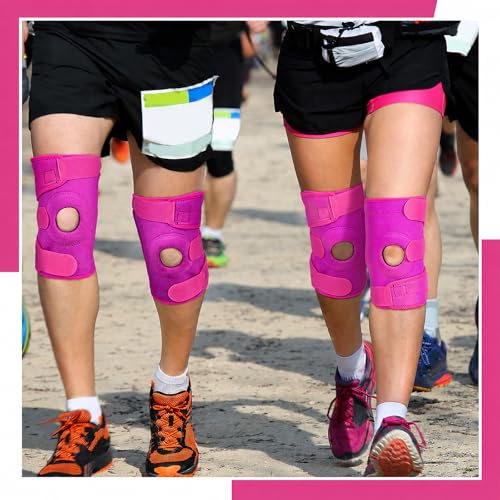 Foilswirl 1 Pcs Kids Knee Brace with Side Stabilizers,Rose Red - color: Rose Red
