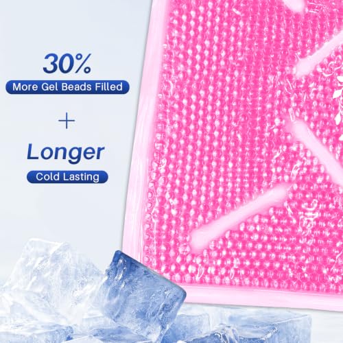 Knee Ice Pack Wrap for Pain Relief, Reusable Gel Cold Compress Therapy Pink - color: Pink-1 Pack