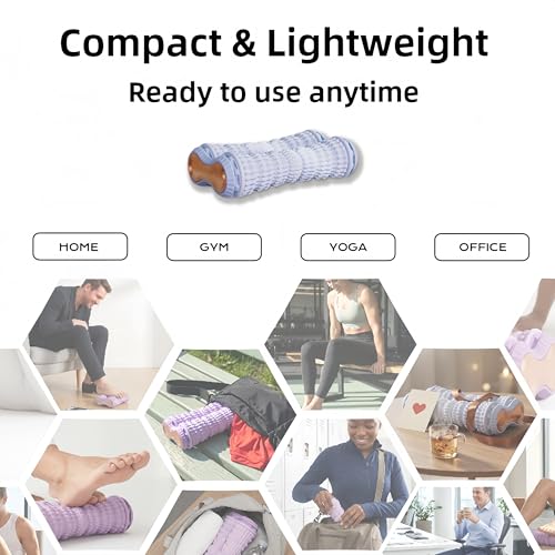 Foot Roller Massager for Plantar Fasciitis Relief, Portable Foot Massager, Eases Foot Pain, Stimulate Plantar Nerves, Enhances Circulation, Anti-Fall Safe Design Kid & Elderly Friendly(Purple) - color: Light Purple