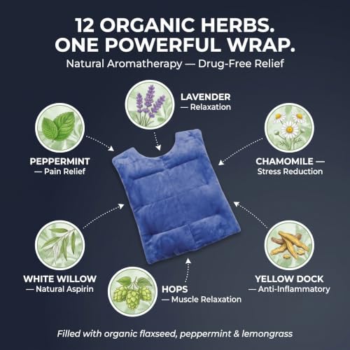 Herbal Concepts Microwavable Heating Pad for Back Pain Relief (Blue) - color: Blue