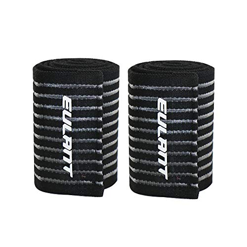 EULANT 90cm Elastic Knee/Calf Support Bandage Thigh Compression Wrap 1 Pair - color: Black, size: 90cm