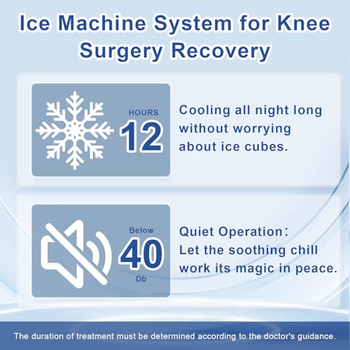 Cold Therapy Knee Ice Machine for After Surgery, Portable Cooling Therapy Device with Adjustable Timer, Supports All-Night Continuous Working, Ideal for Knee/Ankle/Shoulder/Waist Relief