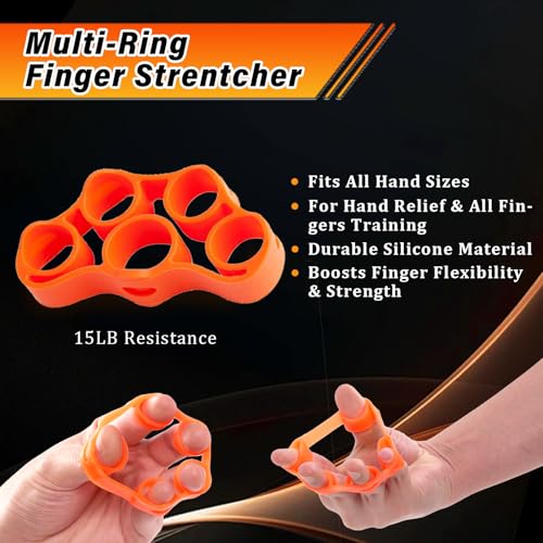 CYFIE Grip Strength Trainer Kit Adjustable 10-132Lbs Hand Exerciser Counter - color: Orange