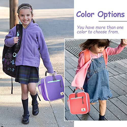CaCTOUR Lunch Box Kids,2 Packs Insulated Lunch Bag for Girls Boys,Soft Bag Mini Cooler Back to School Thermal Reusable Lunch Bag for Work School Picnic (Blue & Purple) - color: Blue/Purple