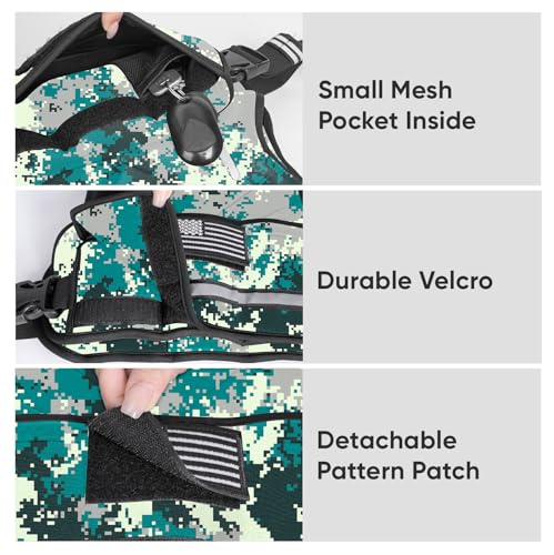 APEXUP Adjustable Weighted Vest, 4-10lb/12-18lb/20-32lb Vest with 6 Ironsand Weights and Large Pocket, Weight Vest for Men Women Strength Training, Running, Walking - color: Digital Camo, size: 12-18lbs