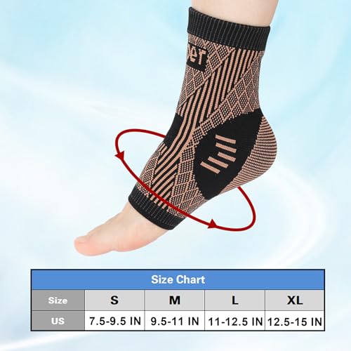 Ankle Brace, Copper-Infused Ankle Support Compression Socks, AnkleBraces for Men Women, Ankles Compression Sleeves, Foot Support Wraps for Achilles Tendon Sprained Ankle Plantar Fasciitis - size: X-Large