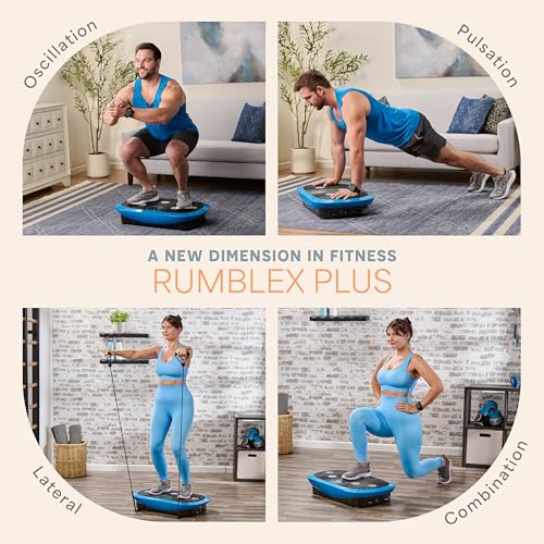 Lifepro Rumblex 4D Vibration Plate Exercise Machine with 7 Training Modes - color: Blue, size: Plus