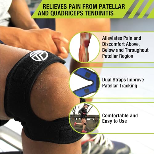 Pro-Tec X-Trac Dual Strap Knee Support, Quadriceps and Patellar Tendon Strap, Knee Brace, Compression Straps, Knee & Joint Support, Tendinitis, Chondromalacia, Adjustable, Easy to Use - size: Small