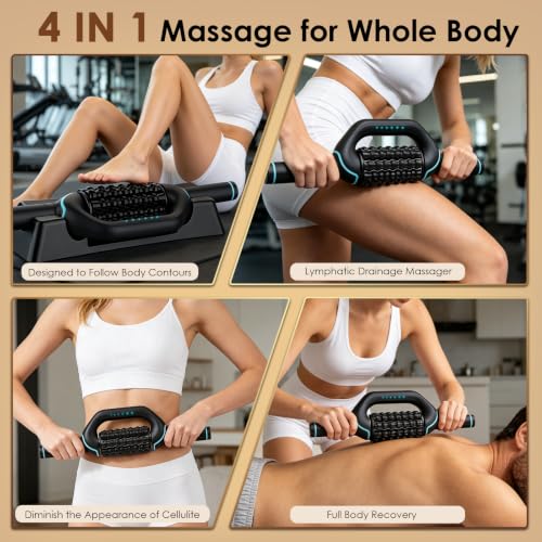 Electric Rolling Percussive Massager, Deep Tissue Massage Roller & 6 Speeds
