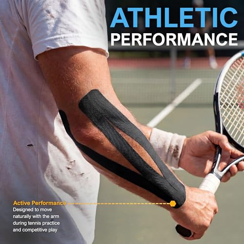 MED PRIDE Kinesiology Tape Roll 2 in x 16.4 ft,Breathable,Latex-Free,Black - color: Black