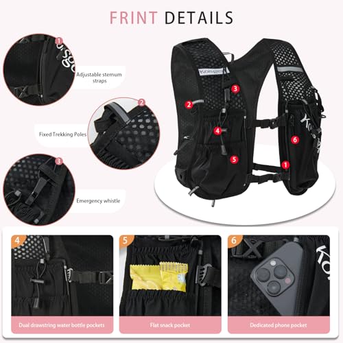 Running Hydration Vest Backpack with 1.5L Bladder for Men Women - color: black, size: with hydration