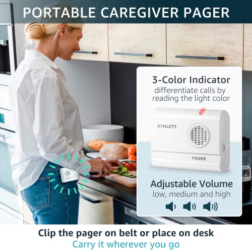 Wireless Caregiver Alert System with 2 Call Buttons and Motion Sensor - size: 1 Motion Sensor +1 Pager + 2 Call Buttons