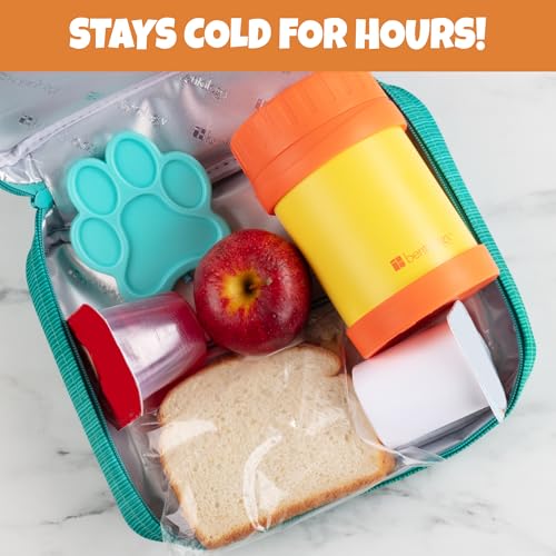 Kids Hard Ice Packs 3 Pack, Slim Reusable Freezer Packs for Lunch Boxes - color: Paw Print