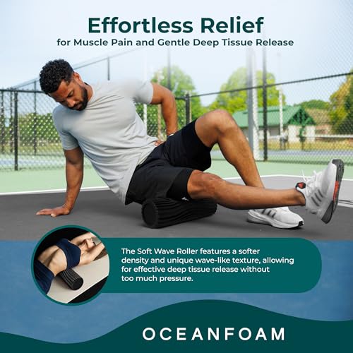 Oceanfoam Soft Tidal Roller - Soft Density Foam Roller for Beginners, Black - color: Black