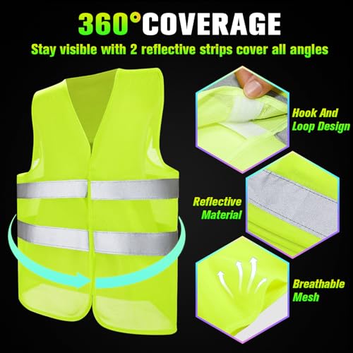 JaGely High Visibility Safety Vest Bulk 360° Reflective