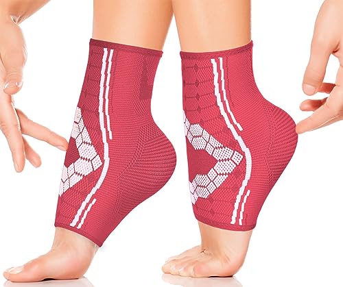 Sparthos Ankle Brace for Women & Men, Foot Compression Sleeve - Pink-XL - color: Flamingo Pink