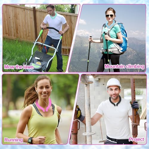 Neck Cooling Tube Wraps, Reusable Ice Ring Neck Cooler for Hot Weather - color: Rose