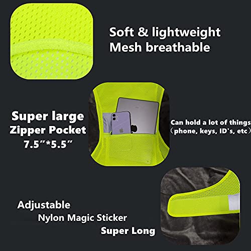Reflective Running Safety Vest, Hi Vis Biking Walking Gear Men Women - color: Neon Yellow, size: XX-Large