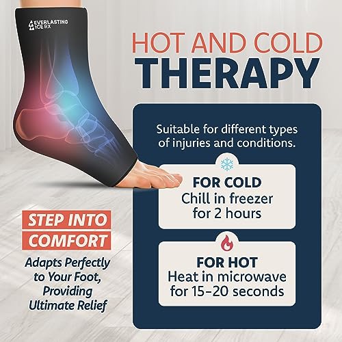 Ankle Ice Pack Wrap, Reusable Gel Cold Compression for Plantar Fasciitis - style: L-XL
