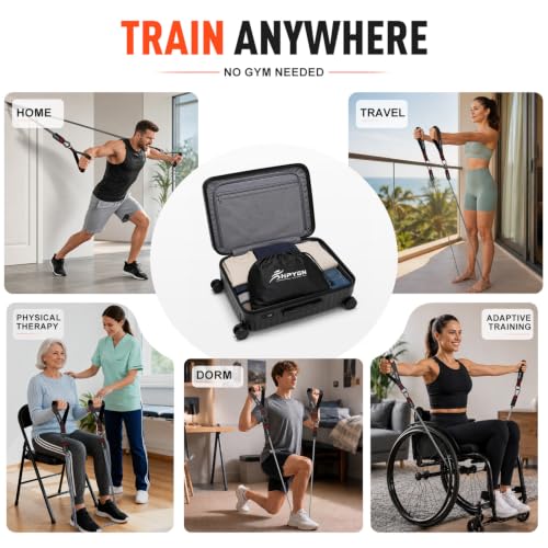 HPYGN Resistance Bands with Handles, 150 lb Exercise Bands for Home Workout - color: 1-grey, style: 150LBS