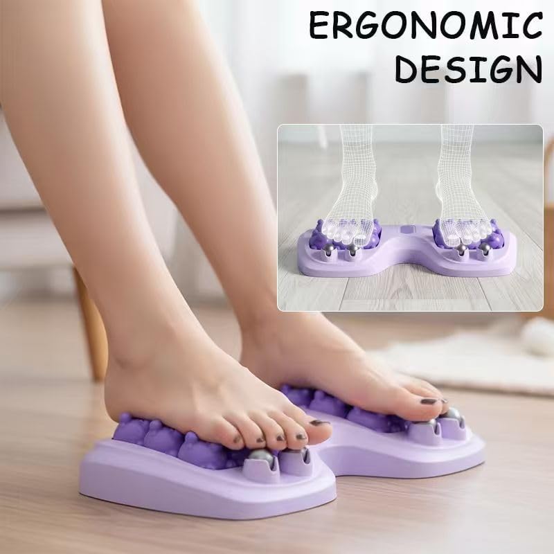 2026 New Portable Double Foot Massage Roller, Plantar Fasciitis Relief, Dual Foot Acupressure Therapy for Stress Relief and Improved Circulation, Reflexology Tool for Home & Office Use