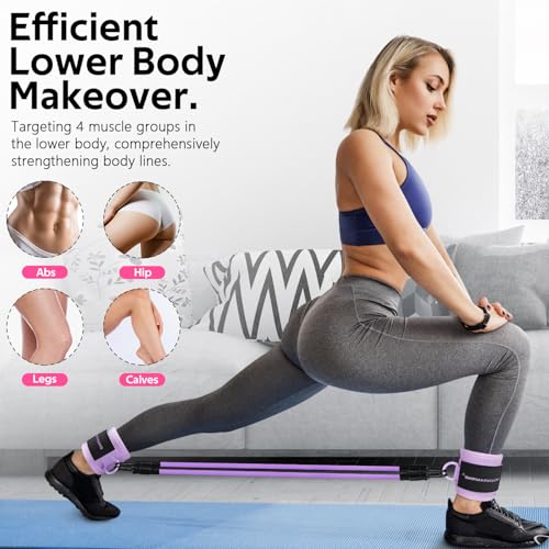 Ankle Resistance Bands w/Cuffs, Ankle Weights Women Booty Workout Equipment - color: Purple