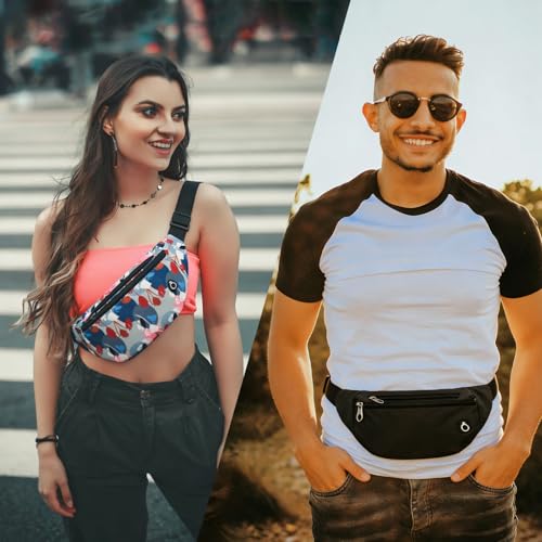 Fanny Pack for Women Men,Crossbody Water Resistant Sports Waist Bag Pack - color: 1pack-multicolor