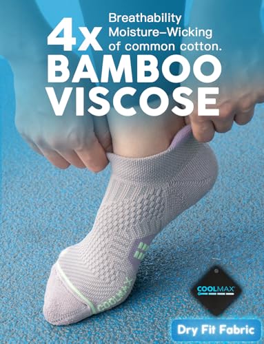 Juclise Women's No Show Compression Running Socks, 3 Pairs - color: Bright Lilac+aqua Black+light Grey, size: Small
