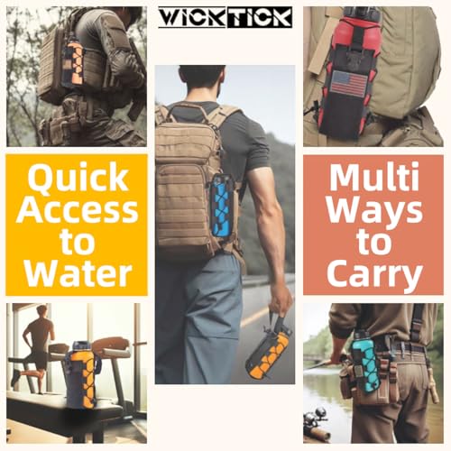 Molle Water Bottle Holder Pouches 16 24 32 40 64 oz Adjustable Capacity - color: Green, style: Classic