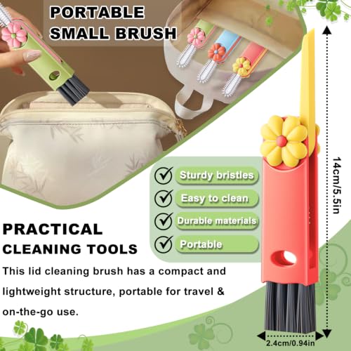3 in 1 Cup Lid Gap Cleaning Brush, Multifunctional Bottle Lid Cleaner Brush - Home Kitchen Crevice Brush Cleaning Tools for Tight Spaces & Bottle Gaps, Portable Small Brush Red Green Blue - color: Red Green Blue