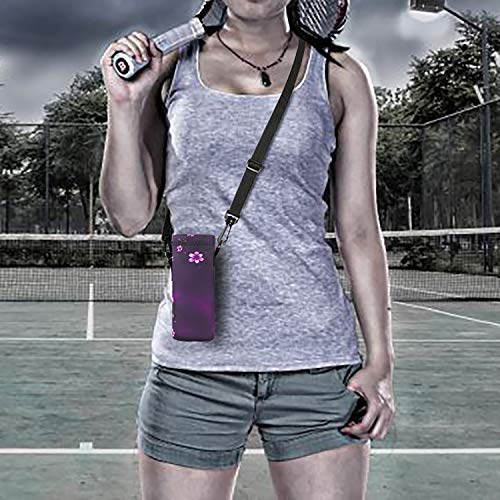 RICHEN Neoprene Water Bottle Carrier Bag with Adjustable Shoulder Strap,Insulated Water Bottle Cover for Stainless Steel/Glass/Plastic Bottles - color: Purple Flowers, size: 500ml