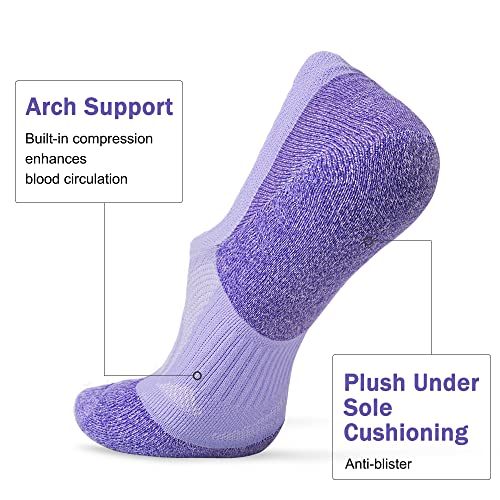 Gonii Compression No Show Athletic Womens Socks Running Cushioned 5-6 Pairs - color: 5 Pairs Colorful-b, size: 8-10