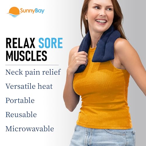 SunnyBay Heating Pad, Neck and Shoulder Wrap, 26 inch, Navy Blue - color: Navy Blue